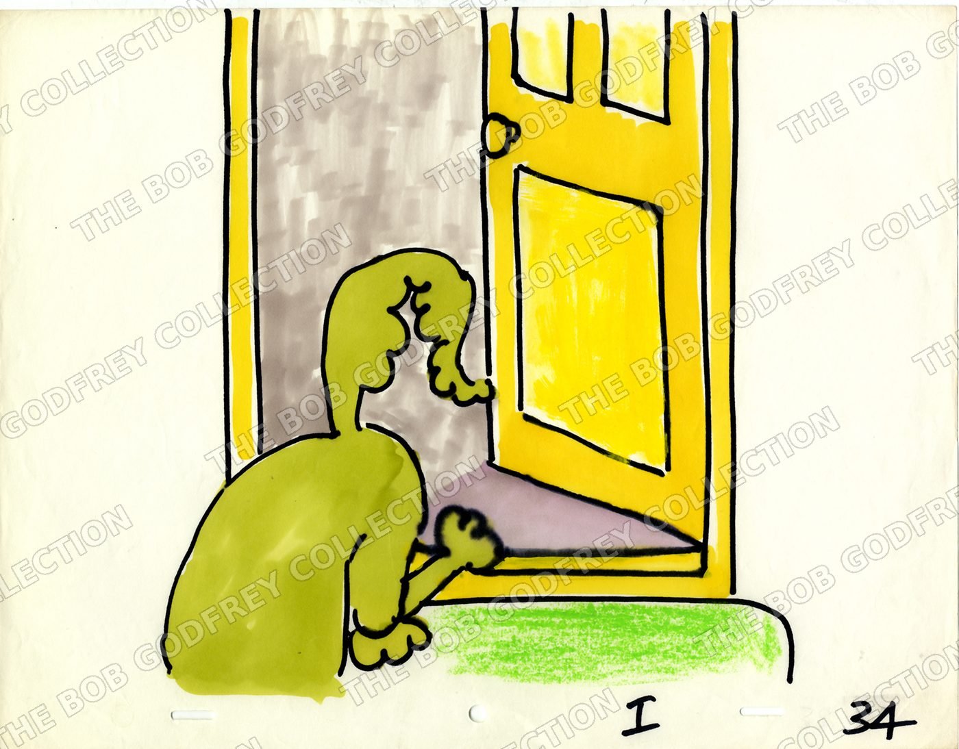 ORIGINAL Roobarb Title Sequence Drawing - 034